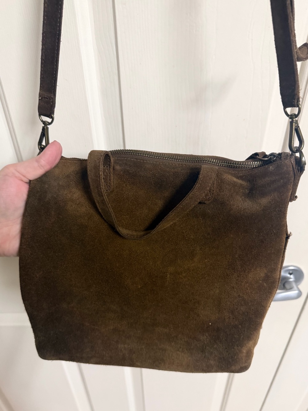 Madewell The Transport 100% Suede Fringe Cross Body Bag Boho Gypsy - Picture 4 of 7